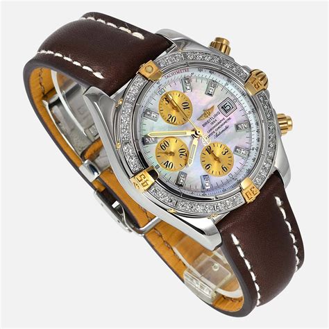 breitling chronomat 18k gold k13357aj diamond bezel|breitling b13356 price.